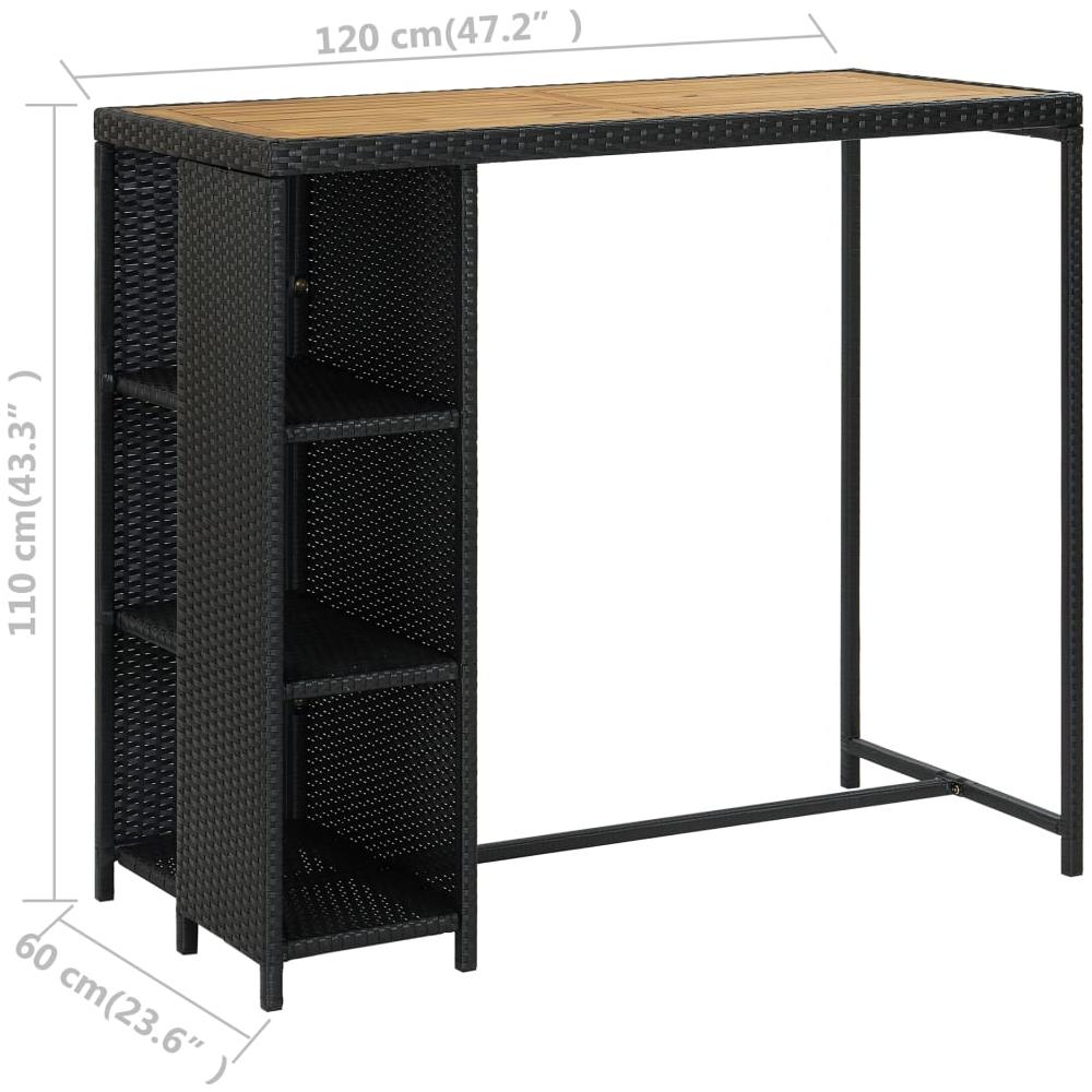 Set Da Bar Da Giardino 5 Pz Con Cuscini In Polyrattan Nero - Foto 8