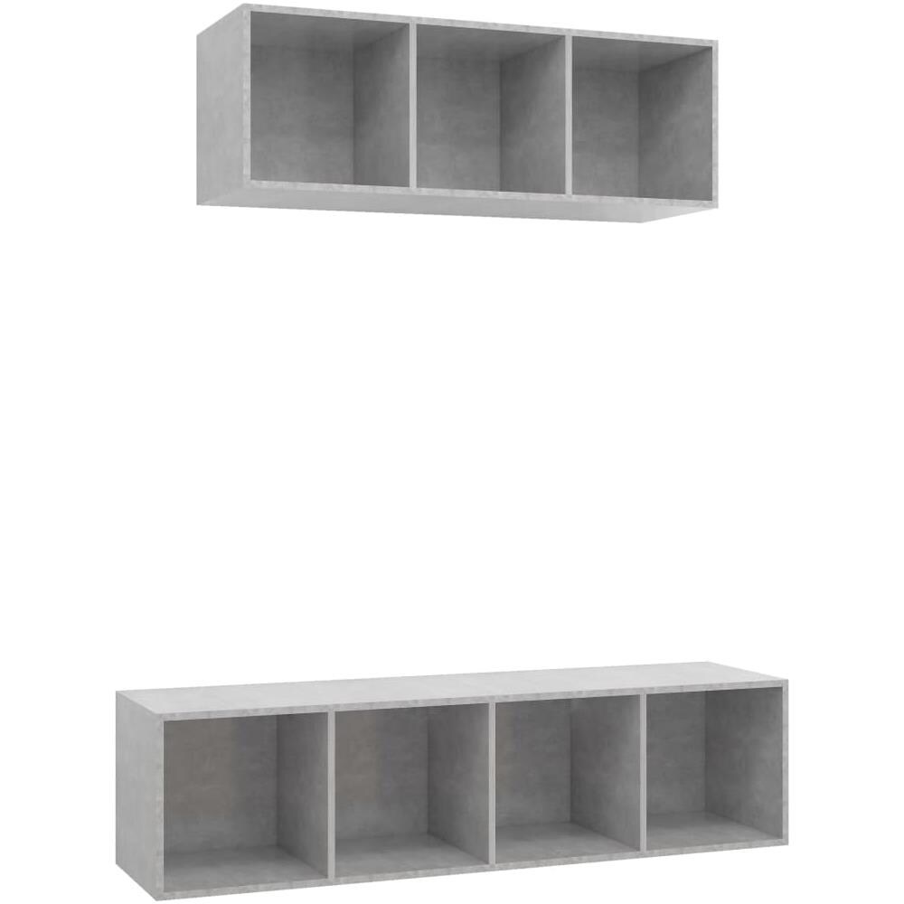 Set Porta TV 2 pz Grigio Calcestruzzo in Truciolato - Foto 1
