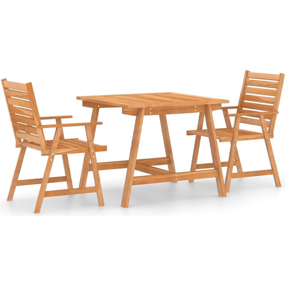 Set da Pranzo da Giardino 3 pz in Legno Massello di Acacia - Foto 1
