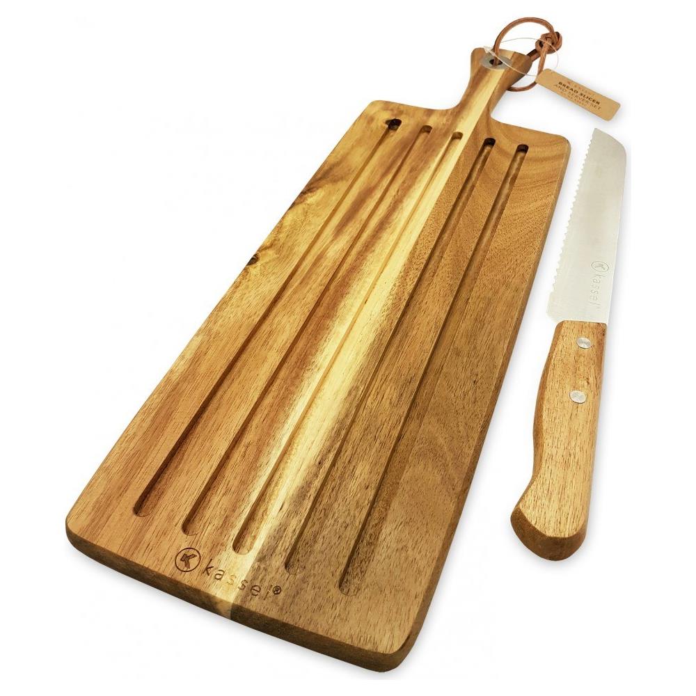 93602 Set Per Tagliare E Servire Il Pane In Legno Di Acacia - Foto 2