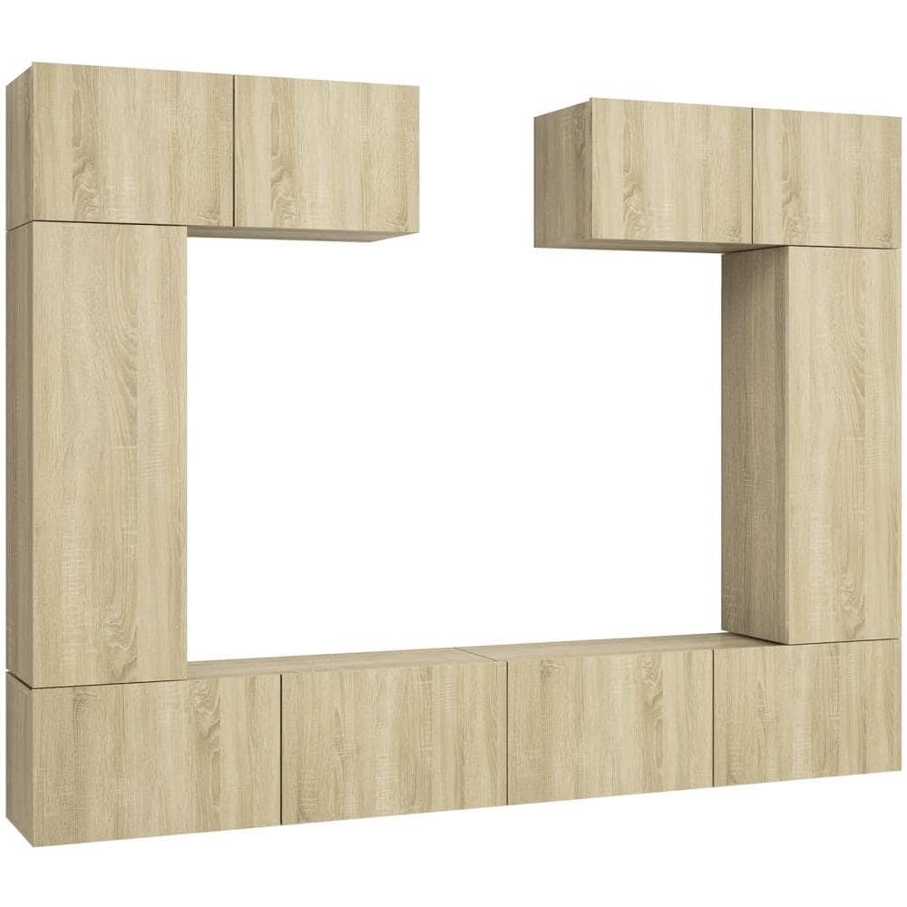 Set Porta Tv 6 Pz Rovere Sonoma In Truciolato - Foto 2