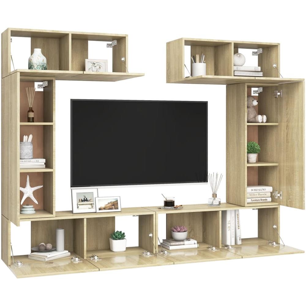 Set Porta Tv 6 Pz Rovere Sonoma In Truciolato - Foto 3