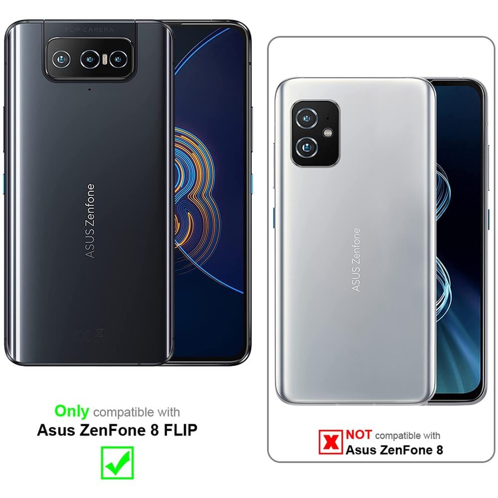 Custodia Compatibile Con Asus Zenfone 8 Flip In Rosso Mela - Coperchio Protettiva Con Chiusura Magnetica, Funzione Stand E Tasca Per Le Carte - Foto 2