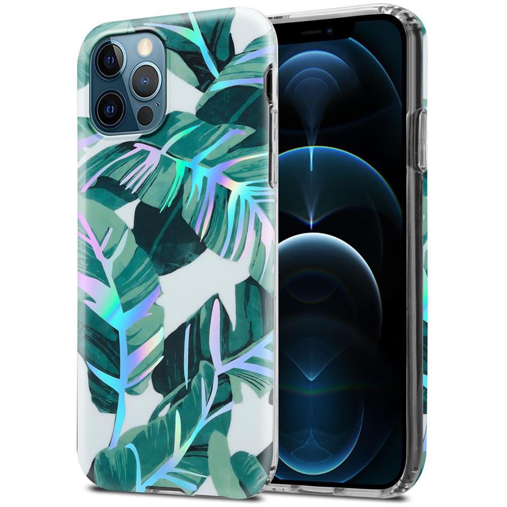 Custodia Compatibile Con Apple Iphone 12 Pro Max Con Foglie Di Banana - Coperchio Protettivo In Silicone Tpu Con Motivo Floreale - Foto 1