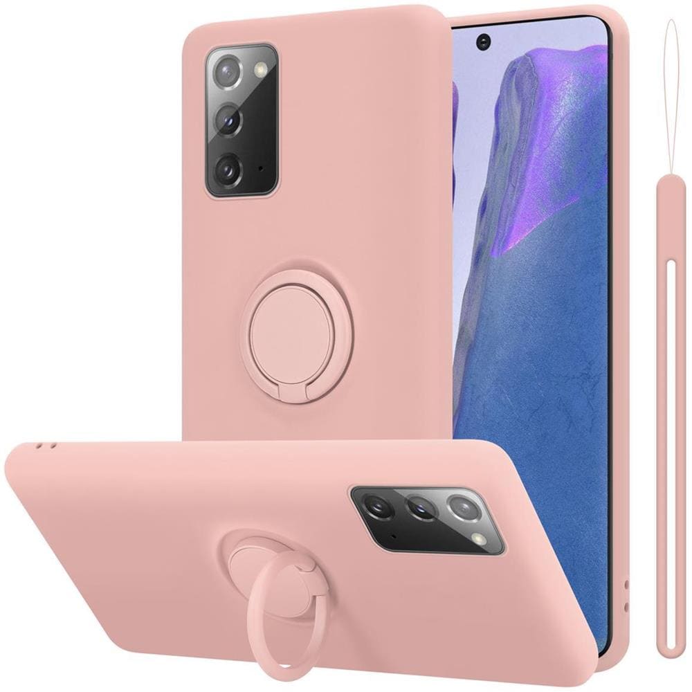 Custodia Compatibile Con Samsung Galaxy Note 20 In Liquid Rosa - Coperchio Protettivo In Silicone Tpu Flessibile Con Anello - Foto 1