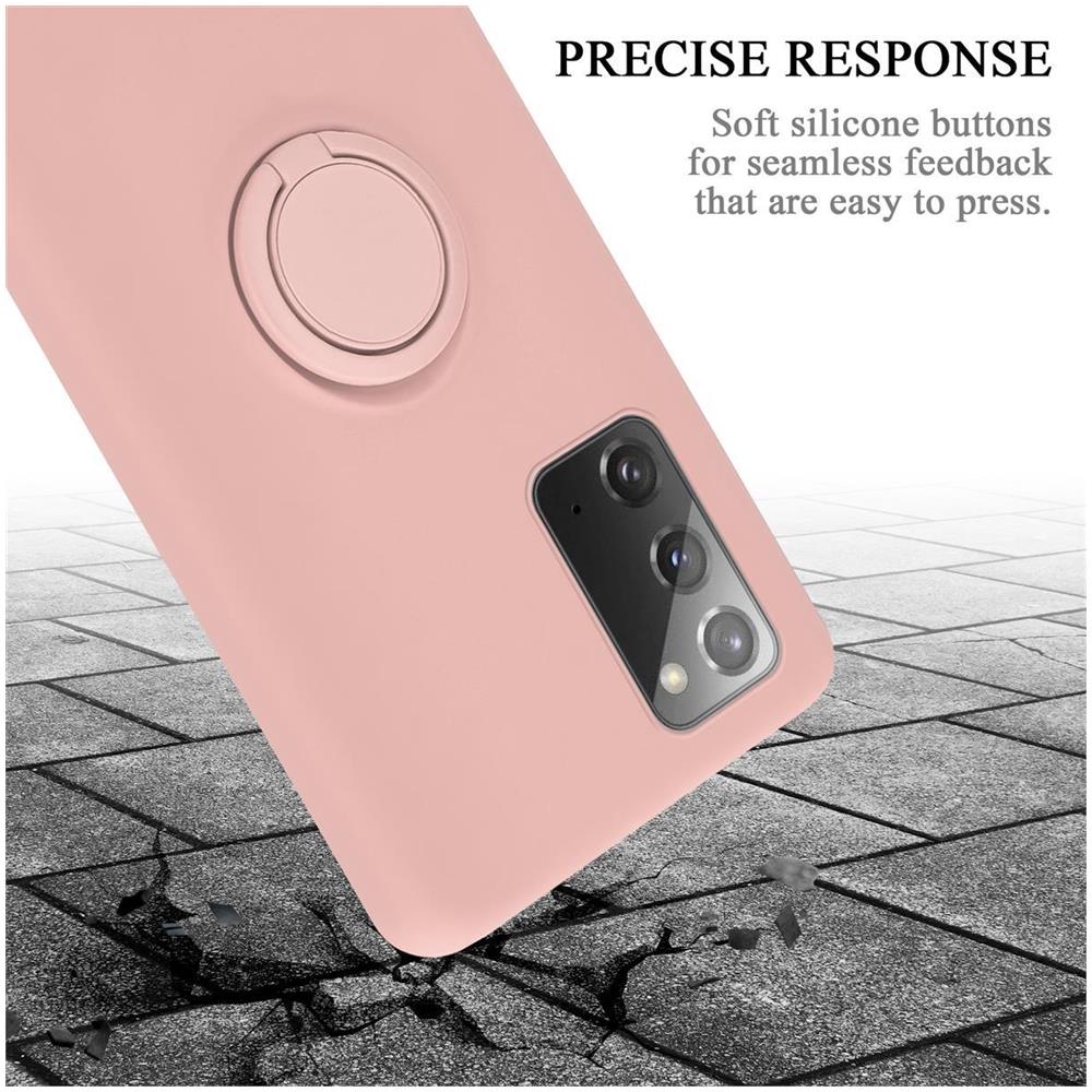 Custodia Compatibile Con Samsung Galaxy Note 20 In Liquid Rosa - Coperchio Protettivo In Silicone Tpu Flessibile Con Anello - Foto 8
