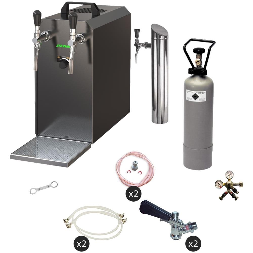 Set Completo Sotto Banco - Spillatore Birra - Stream 50, Refrigeratore A Flusso Continuo, Dry Cooler A 2 Linee, Fino A 55 Litri / H - Black Edition - Foto 1