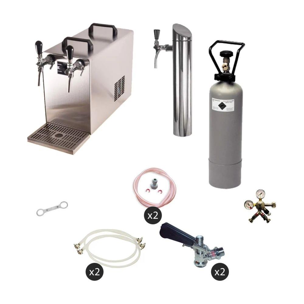 Impianto Spillatura Birra Sottotavolo Kit Completo Stream 50 Con Raffreddamento A Secco A 2 Vie Fino A 55 L /h Per Fusti A - Foto 1