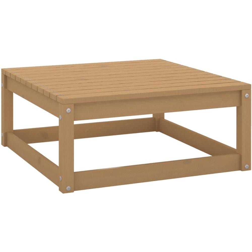 Poggiapiedi da Giardino 70x70x30 cm Miele in Legno di Pino - Foto 1