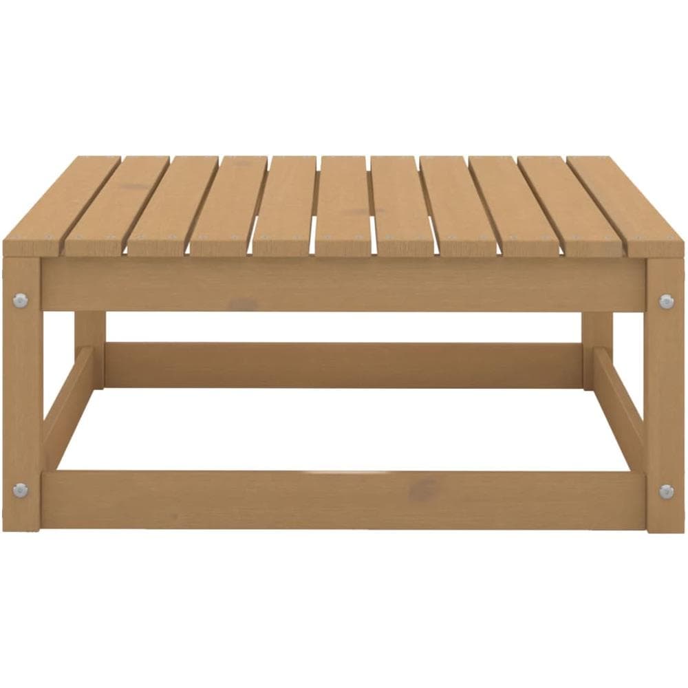 Poggiapiedi da Giardino 70x70x30 cm Miele in Legno di Pino - Foto 2