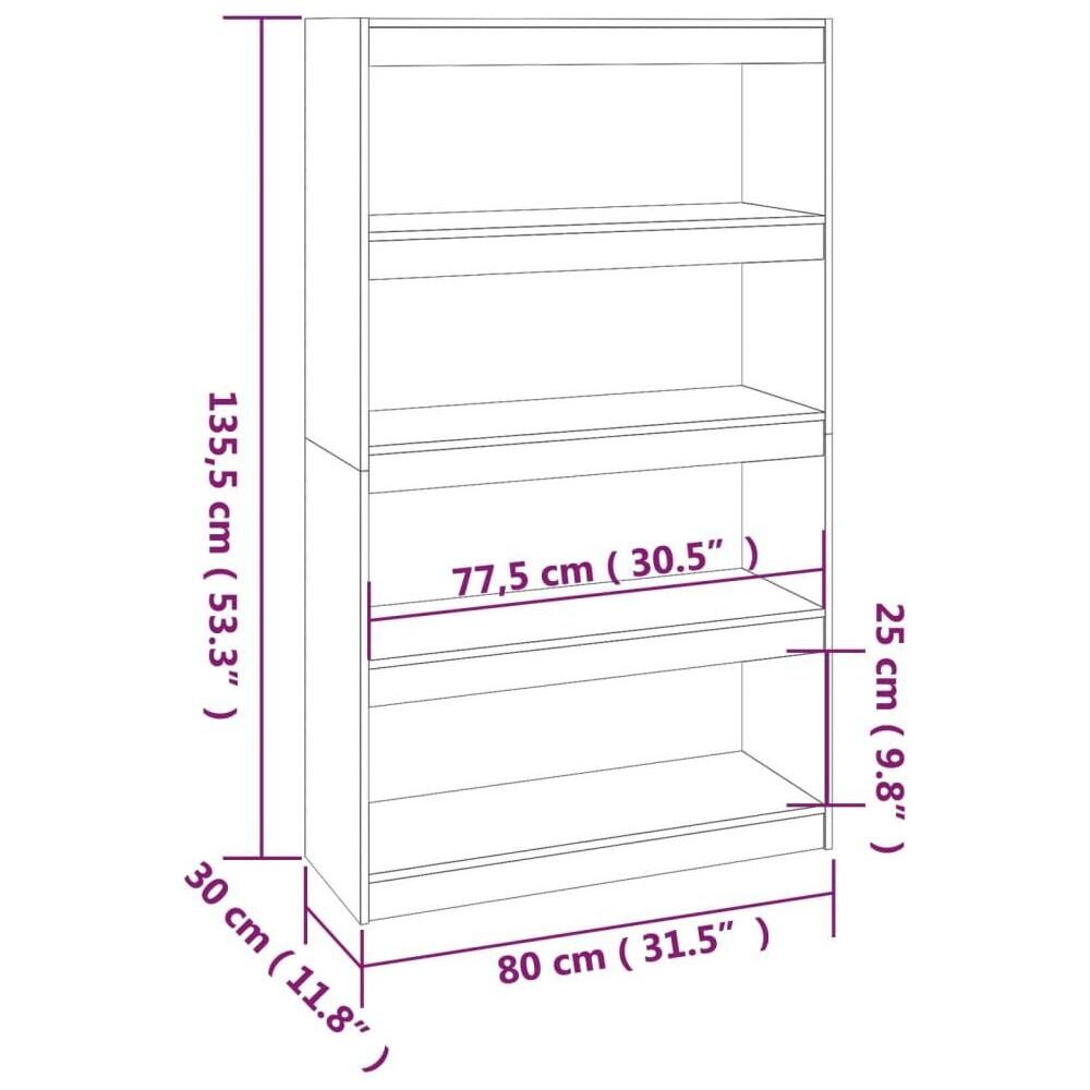 Libreria / divisorio Miele 80x30x135,5 Cm Legno Massello Di Pino - Foto 8