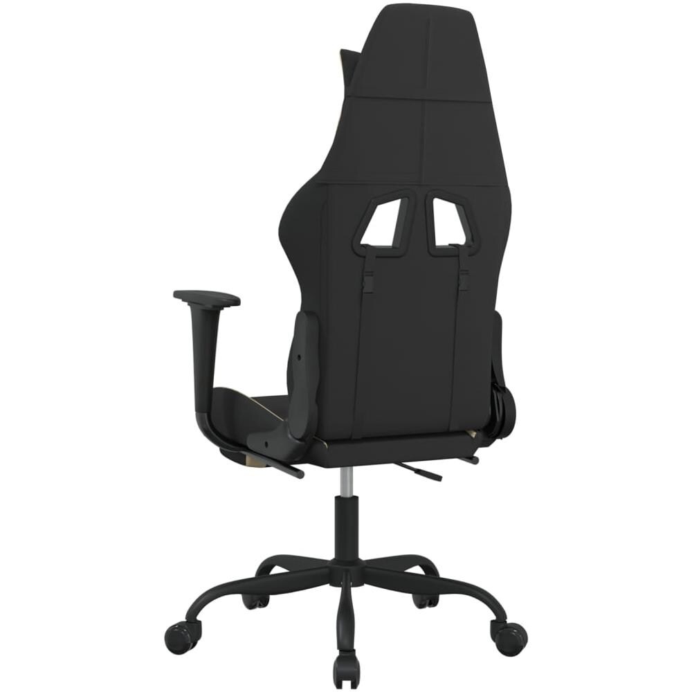Sedia Da Gaming Con Poggiapiedi Nero E Crema In Tessuto - Foto 2