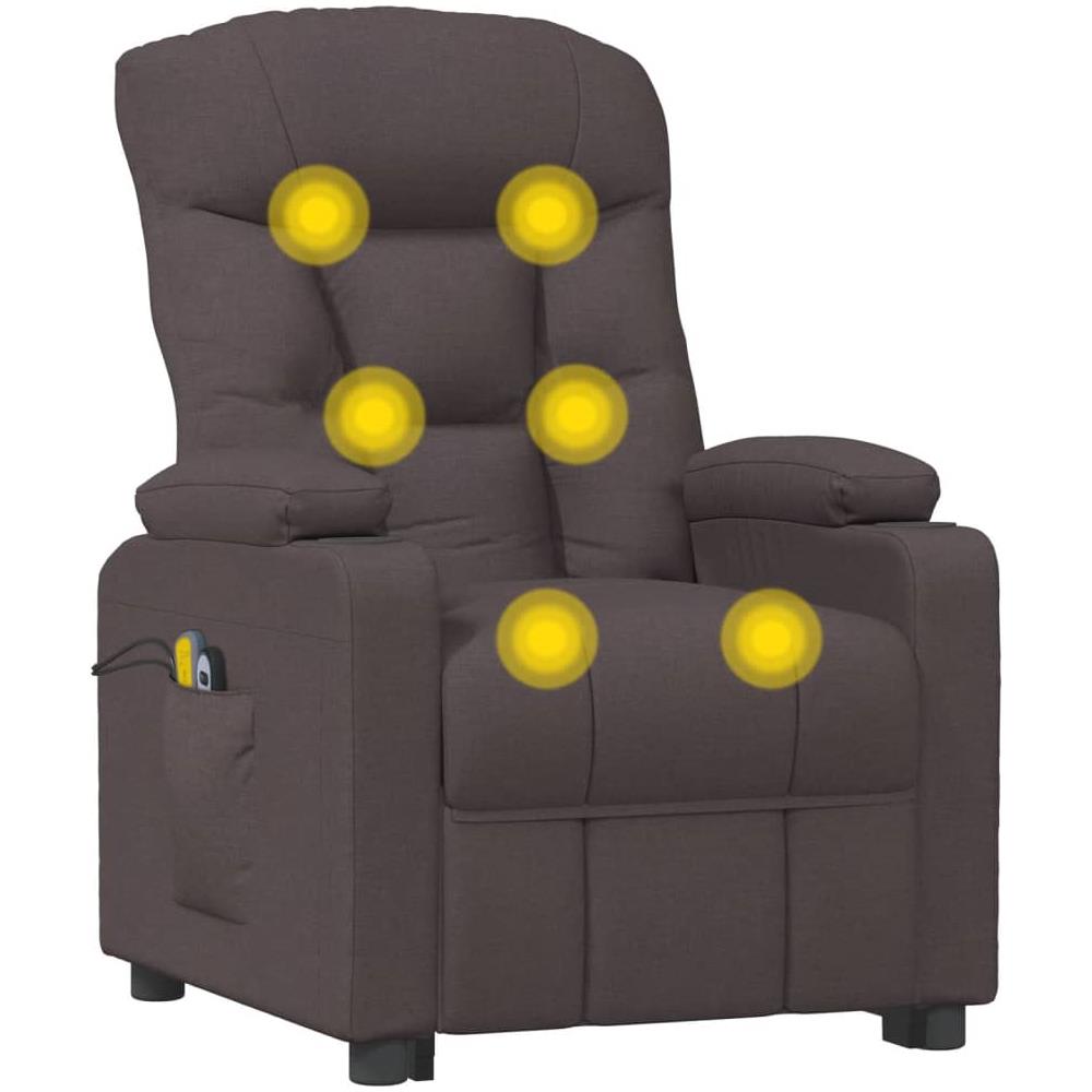 Poltrona Massaggiante Elettrica Marrone scuro in Tessuto - Foto 7