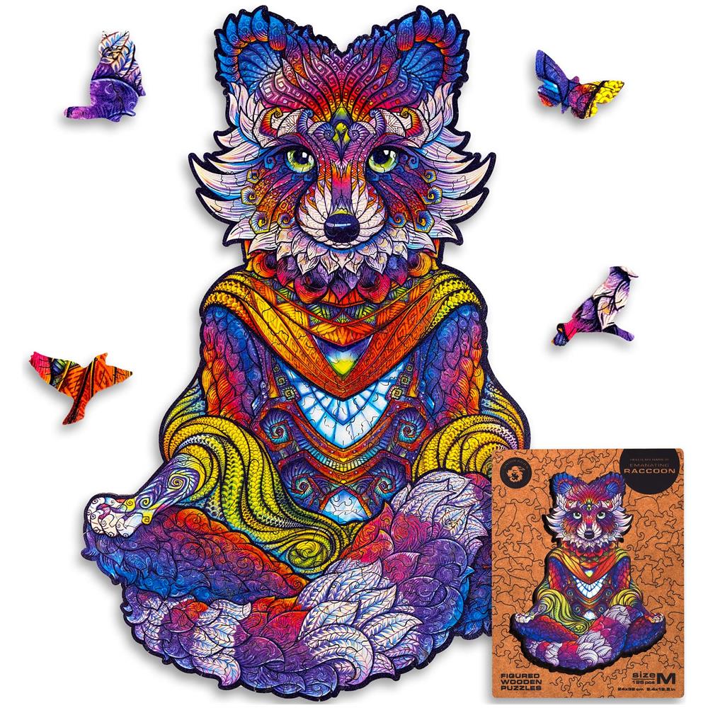 UNIDRAGON Puzzle Legno 106 Pezzi – Pesce Splendente Forma Unica, CDF Taglio Laser E Stampa UV, Scatola Regalo Per Adulti E Bambini