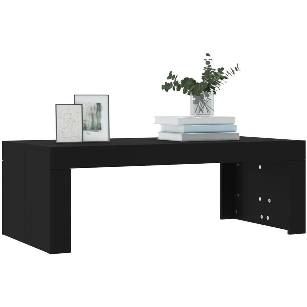 Tavolino Da Salotto Nero 102x50x36 Cm In Legno Multistrato - Foto 3