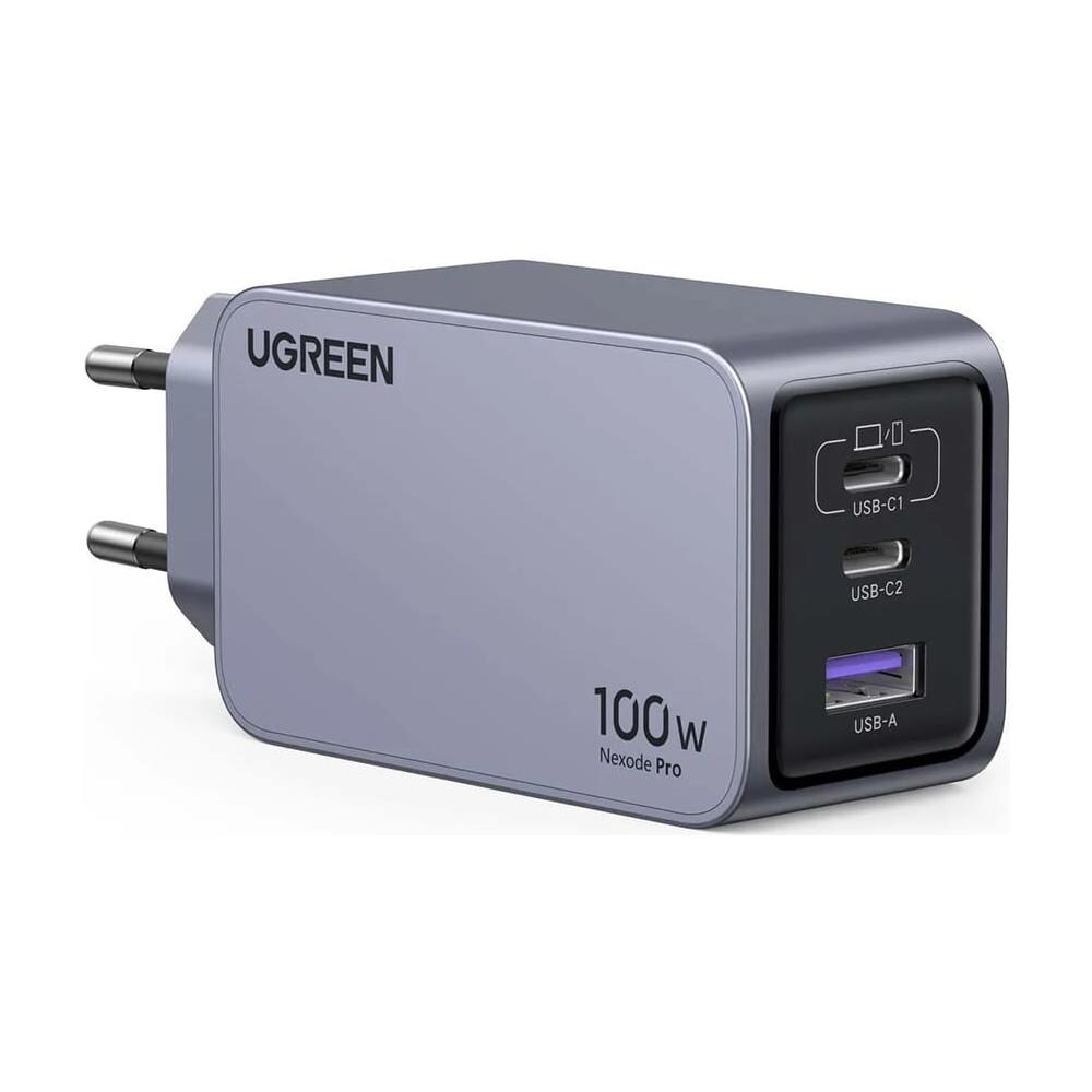 Ricaricatore Rapido con Cavo USB-C Nexode Pro EU 3-Port Universale Colore Nero e Grigio - Foto 2