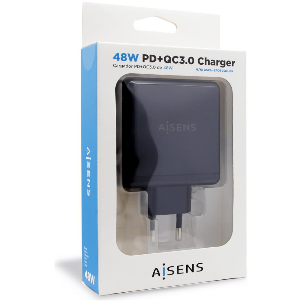 ASCH-2PD30QC-BK Caricabatterie per dispositivi mobili GPS, Comandi di gaming, MP3, MP4, Telefono cellulare, Computer portatile, Smartphone, Tablet Nero AC Ricarica rapida Interno - Foto 3