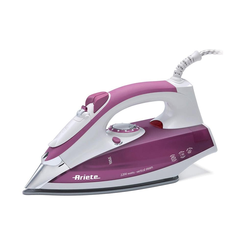 6215 Steam Iron Ferro da Stiro a Vapore Potenza 2200 W Colore Bianco e Rosa - Foto 1