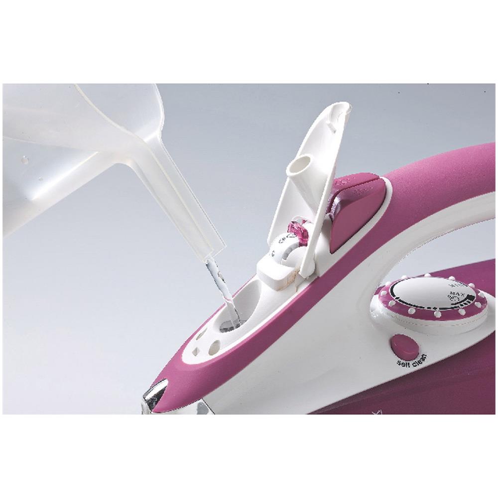 6215 Steam Iron Ferro da Stiro a Vapore Potenza 2200 W Colore Bianco e Rosa - Foto 3