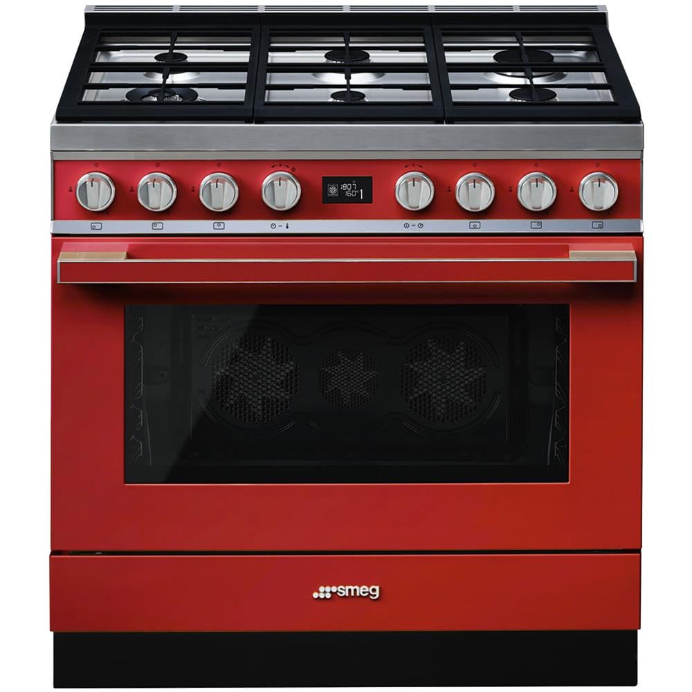 Cucina Elettrica CPF9GPR 6 Fuochi a Gas Forno Elettrico Dimensione 90 x 60 cm Colore Rosso - Foto 6