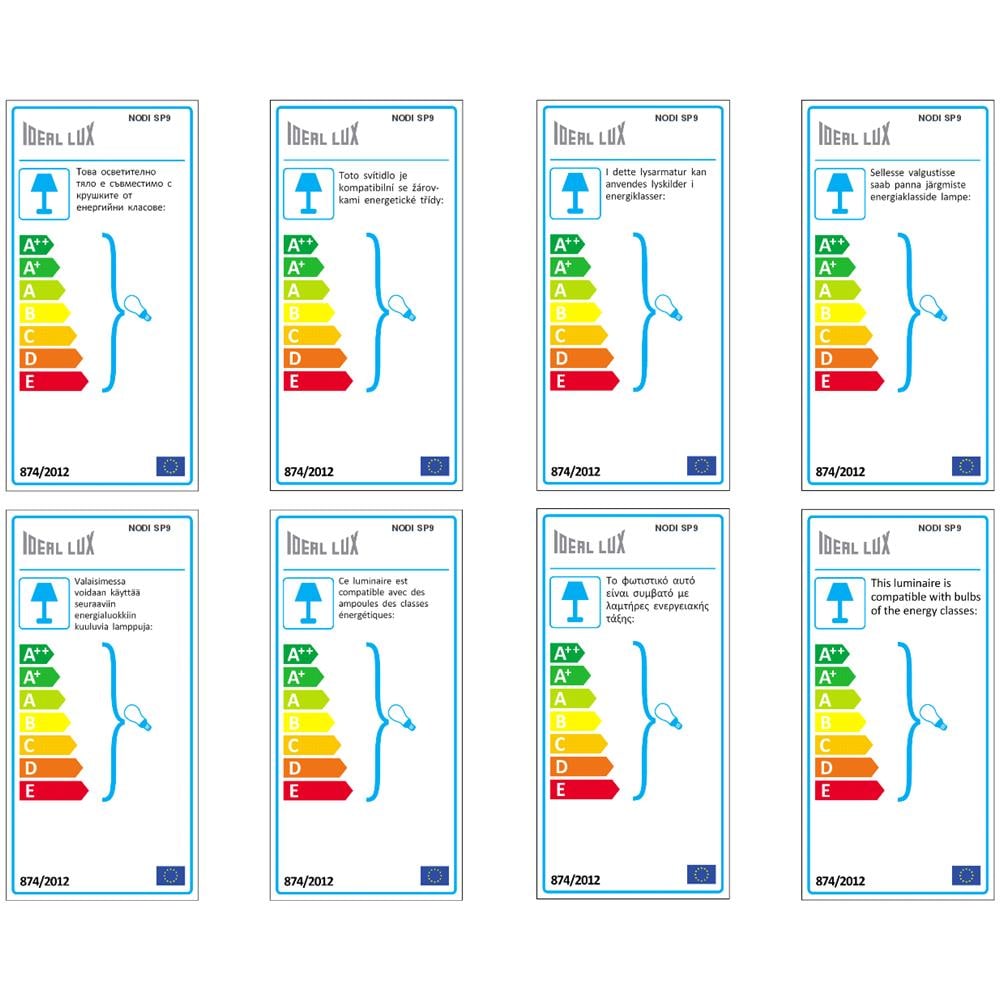Lampada A Sospensione 9 X 40w E14 Cromo - Foto 6