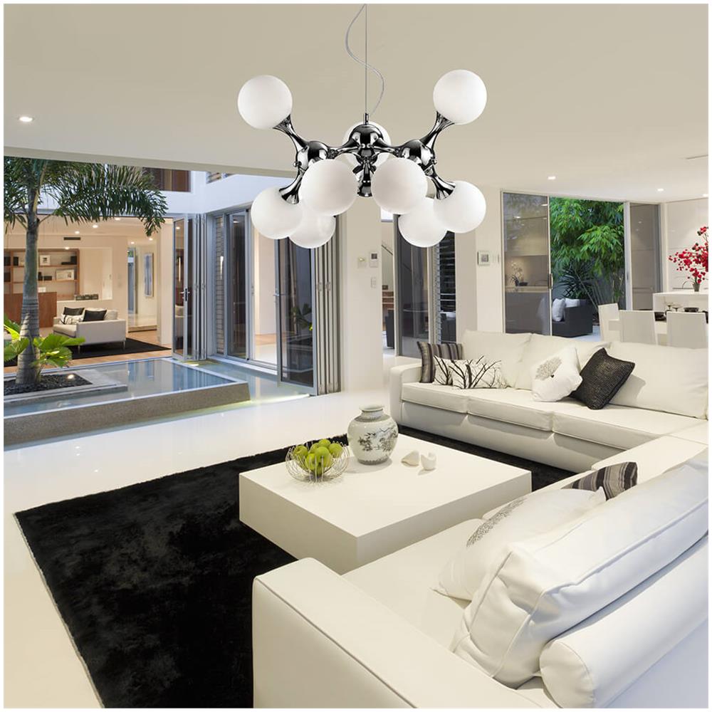 Lampada A Sospensione 9 X 40w E14 Cromo - Foto 2