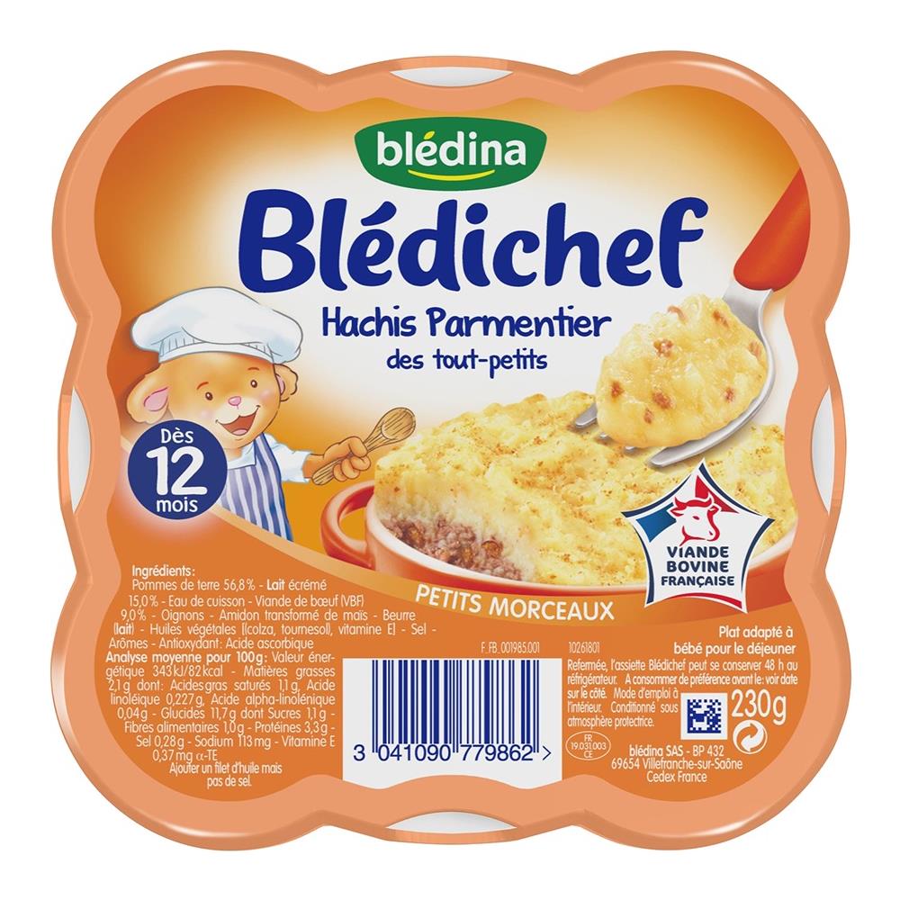 Blédichef Hachi Parmentiers Des Tout-petits (dès 12 Mois) L’assiette De 230g (lot De 8)  - Foto 1
