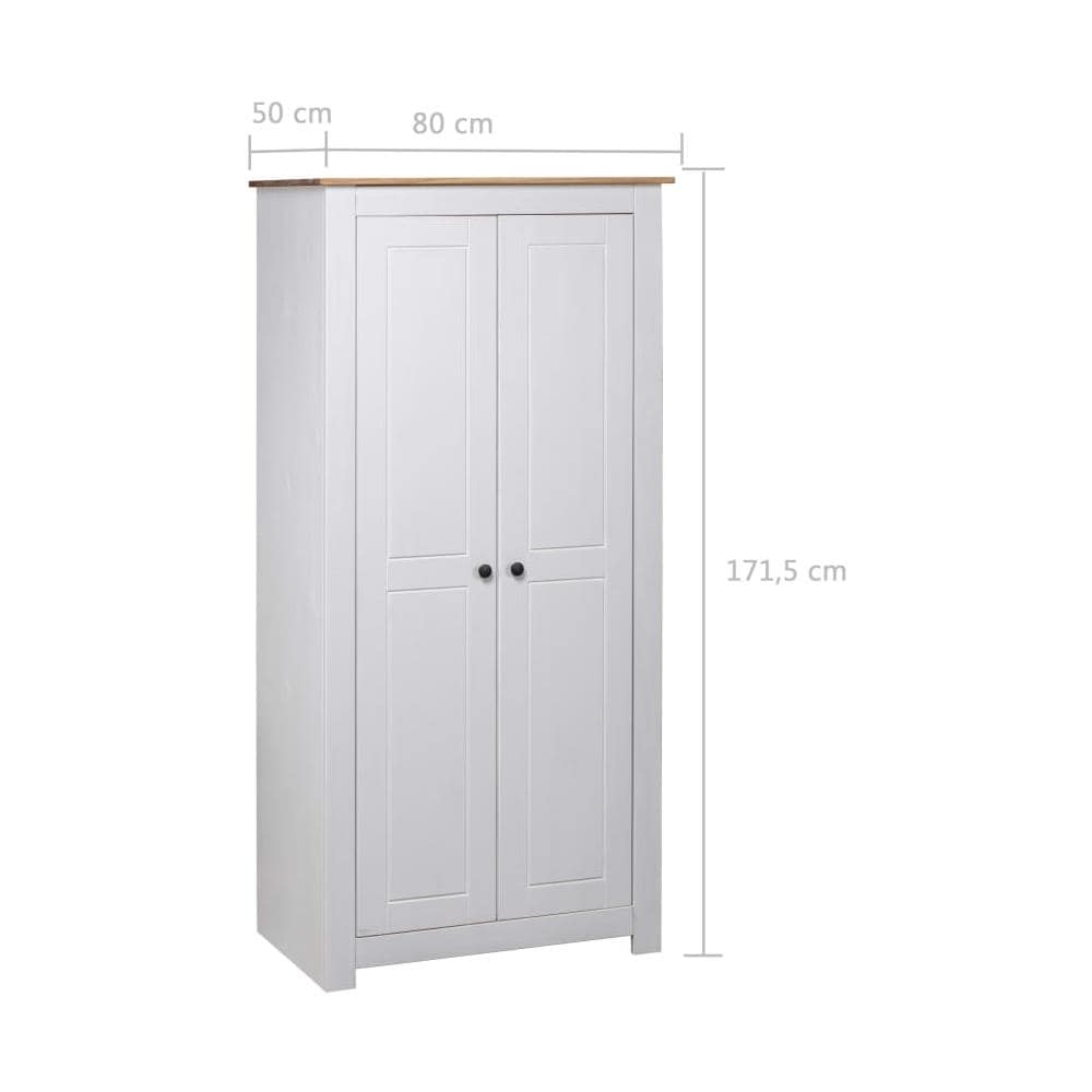 Armadio Bianco 80x50x171,5 cm Legno Massello Pino Panama Range - Foto 6