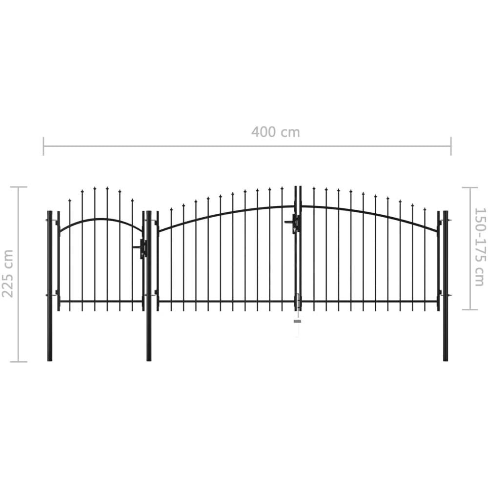 Cancello Da Giardino In Acciaio 2,25x4 M Nero - Foto 5