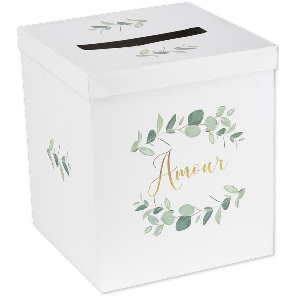 Urna Nuziale In Cartone 'Just Married' Bianco E Oro - Per Biglietti E Cartoline, 20x20 Cm - Foto 13