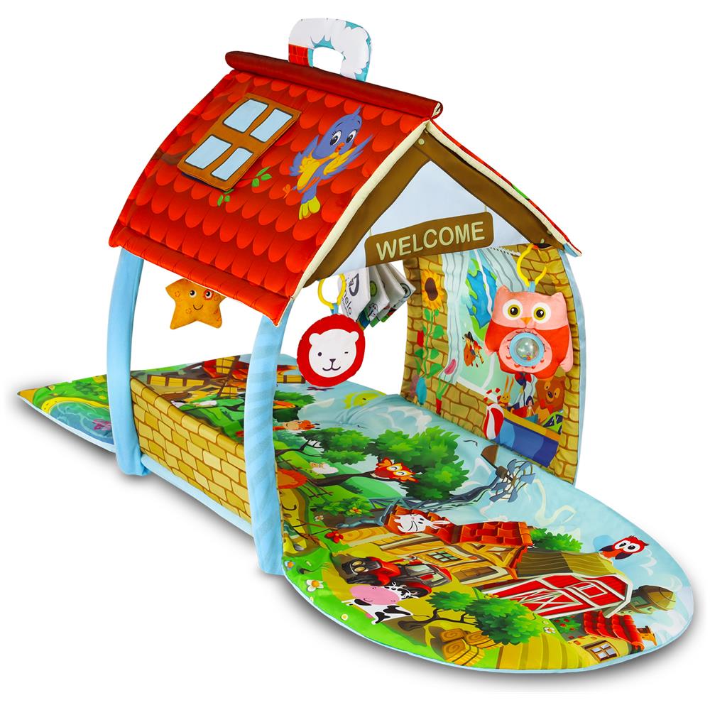 Agnes 2 In 1 Palestrina Neonato Casetta Con Tappetino Per Neonati Bambini Con Massaggiagengive Giochi Multicolore - Foto 2