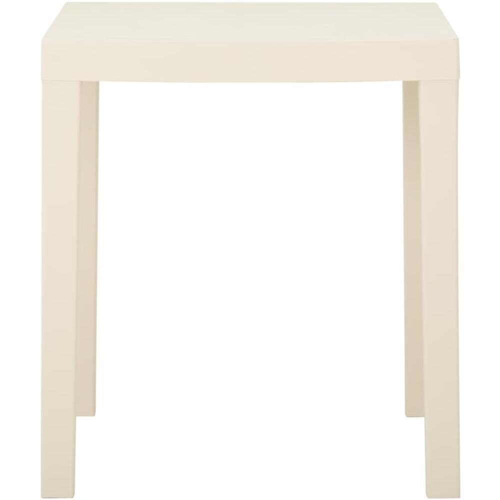 Tavolo Da Giardino Bianco 79x65x72 Cm In Plastica - Foto 2