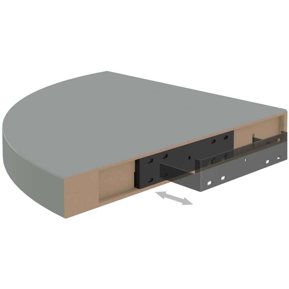 Scaffali Angolari A Parete 4 Pz Grigi 35x35x3,8 Cm Mdf - Foto 8