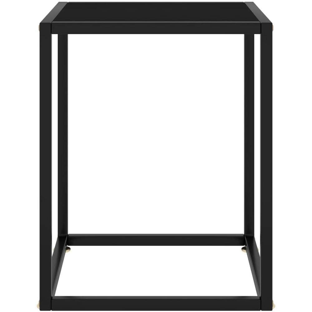 Tavolino Da T Nero Con Vetro Nero 40x40x50 Cm - Foto 2