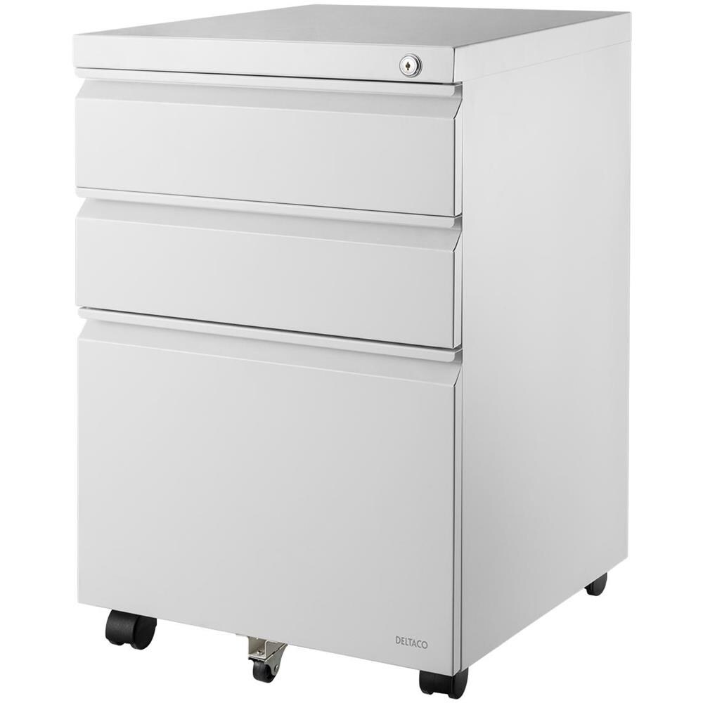 Office, Mobiletto Su Ruote Con Serratura, 3 Cassetti, Bianco - Foto 1