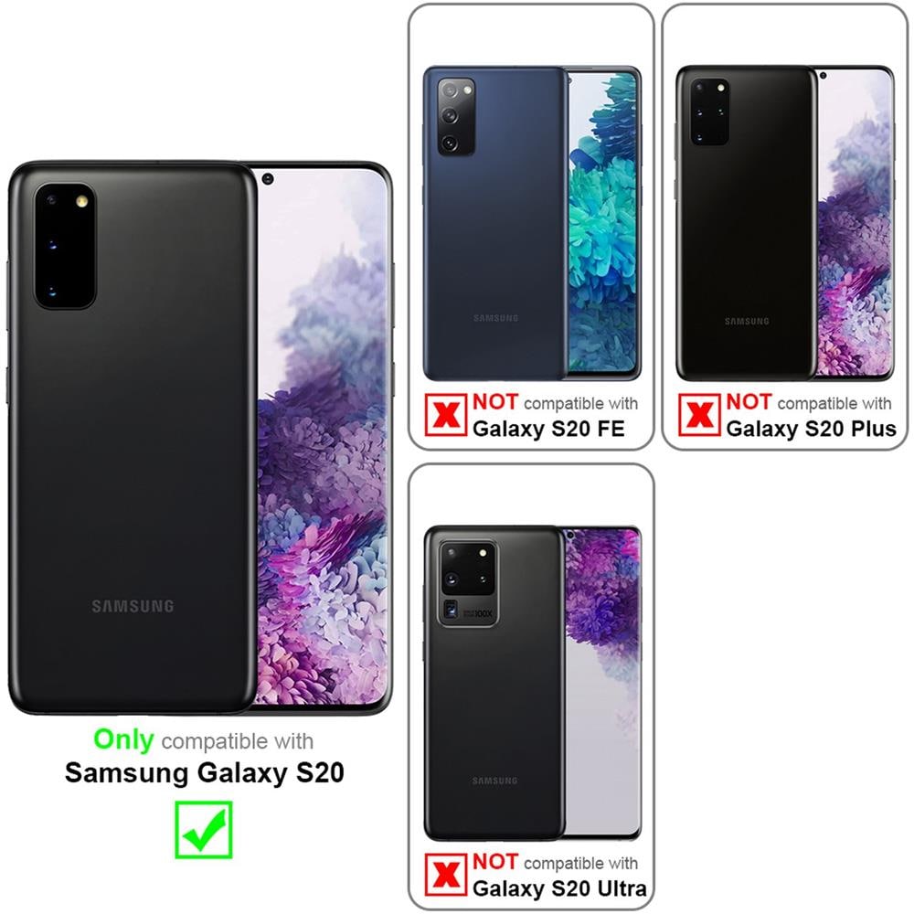 Custodia Compatibile Con Samsung Galaxy S20 In Blu Scuro Marrone - Coperchio Protettiva Con Chiusura Magnetica, Funzione Stand E Tasca Per Le Carte - Foto 2
