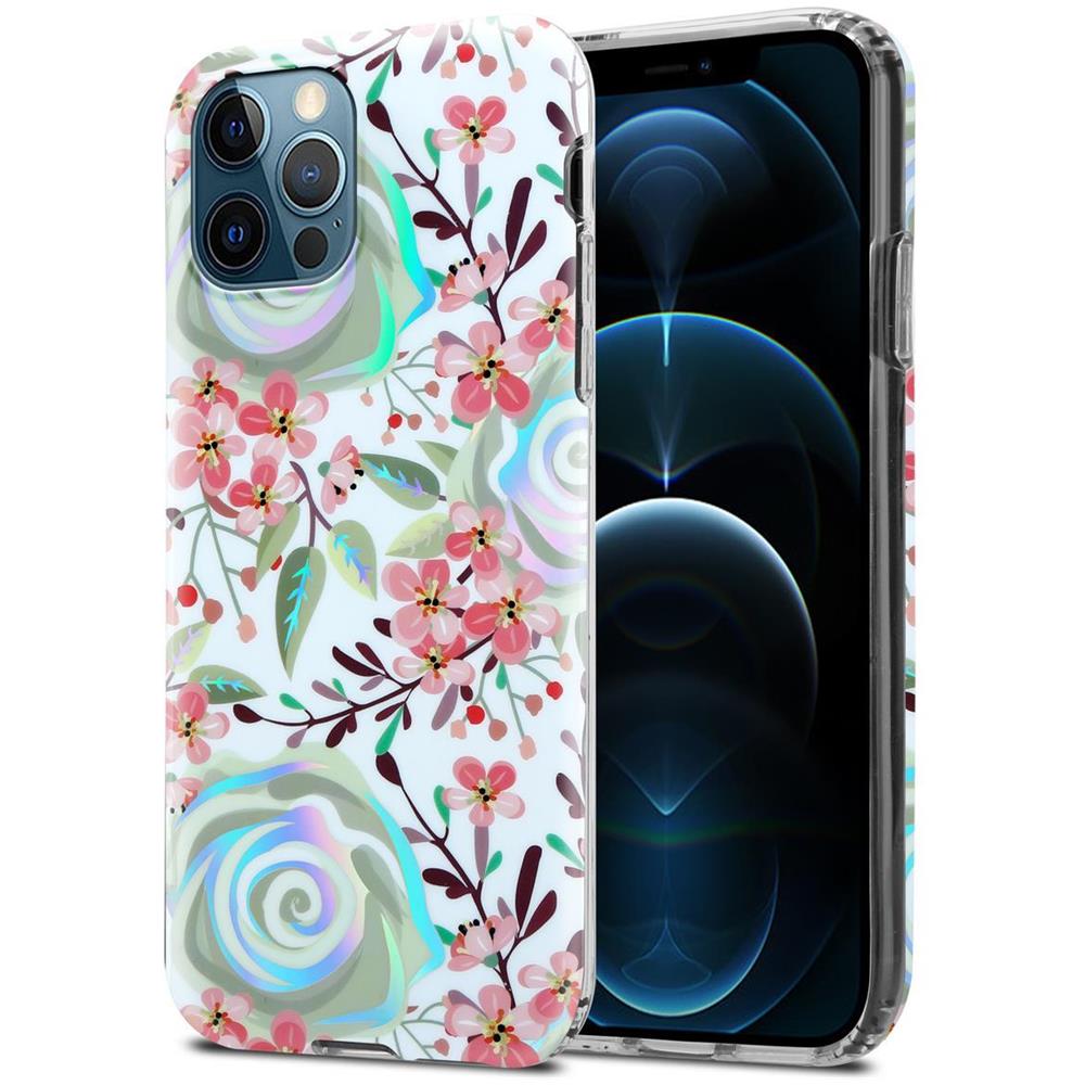Custodia Compatibile Con Apple Iphone 12 Pro Max Con Fiori Di Pesca - Coperchio Protettivo In Silicone Tpu Con Motivo Floreale - Foto 1