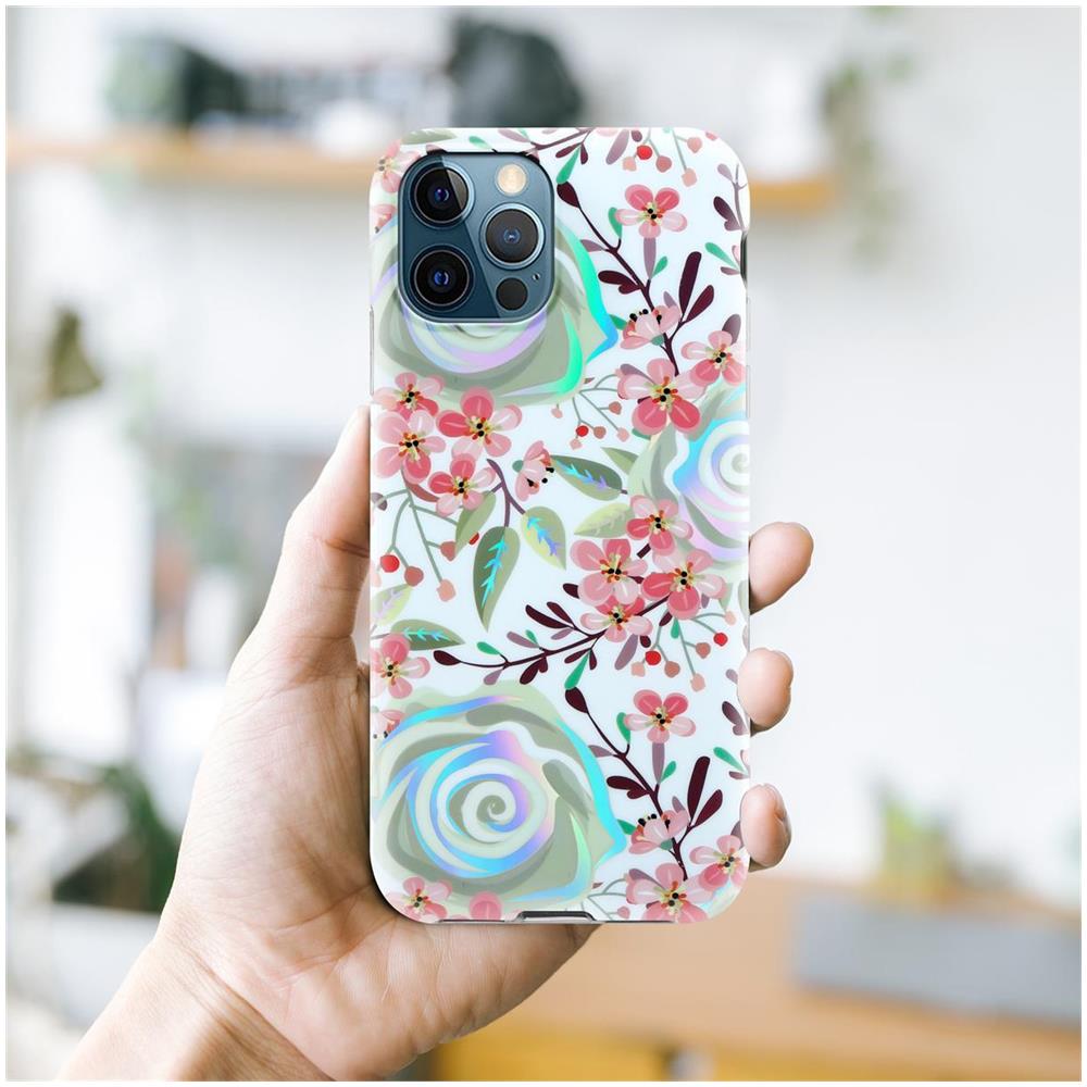 Custodia Compatibile Con Apple Iphone 12 Pro Max Con Fiori Di Pesca - Coperchio Protettivo In Silicone Tpu Con Motivo Floreale - Foto 7