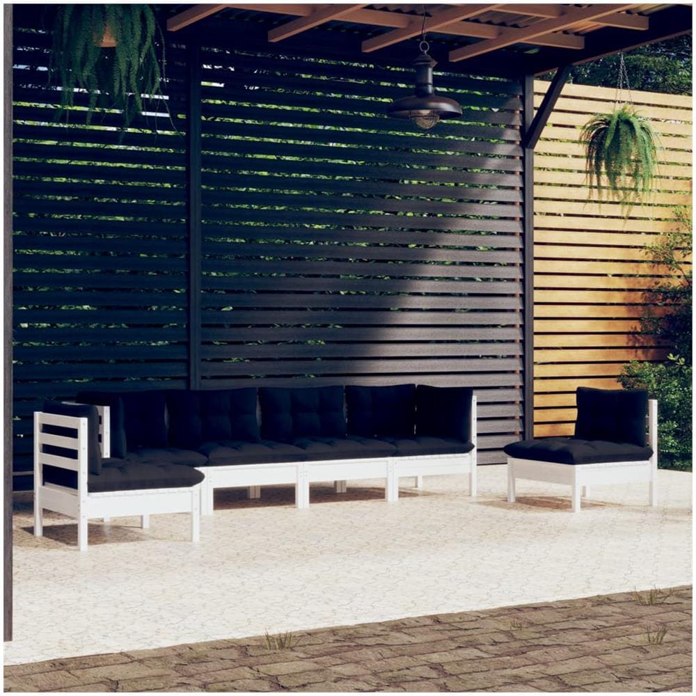 Set Divani Da Giardino 6 Pz Con Cuscini In Massello Di Pino - Foto 1