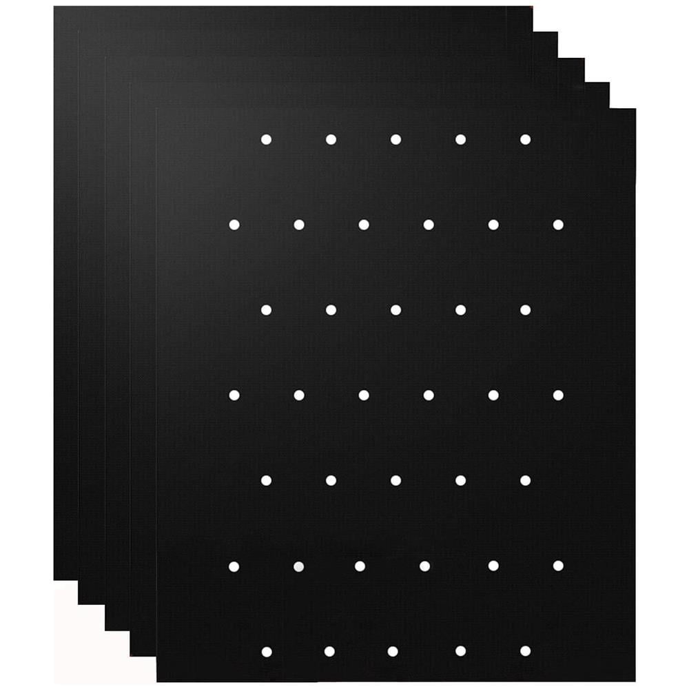 Tappetino Per Griglia Con Fori Antiaderente Nero, Confezione Da 5 - Foto 1