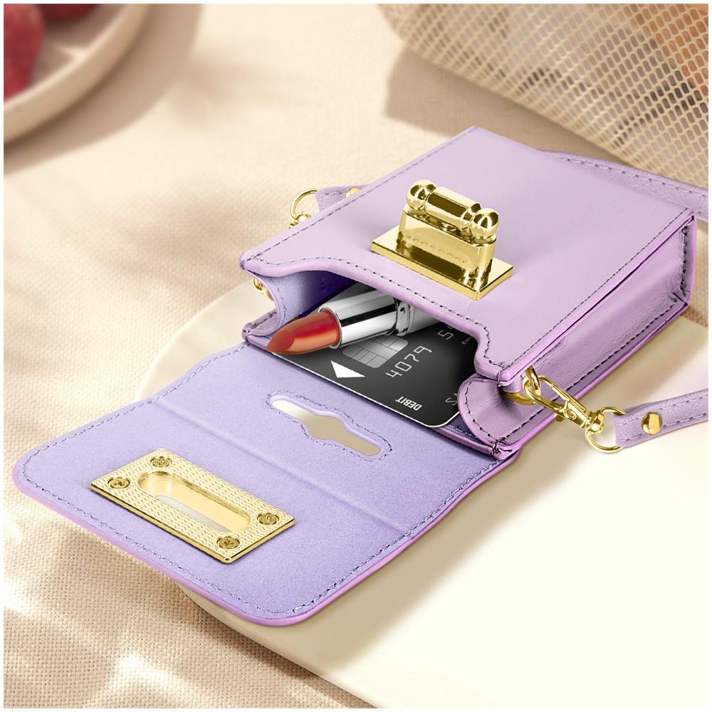 Pochette A Tracolla Per Qualsiasi Smartphone Flip Design Elegante Lilla - Foto 5