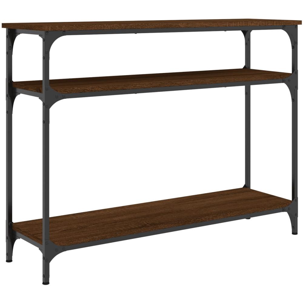 Tavolino Consolle Rovere Marrone 100x29x75 Cm Legno Multistrato - Foto 2
