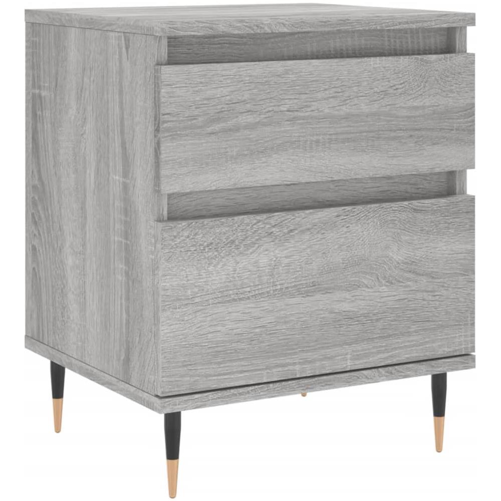 Comodino Grigio Sonoma 40x35x50 Cm In Legno Multistrato - Foto 2