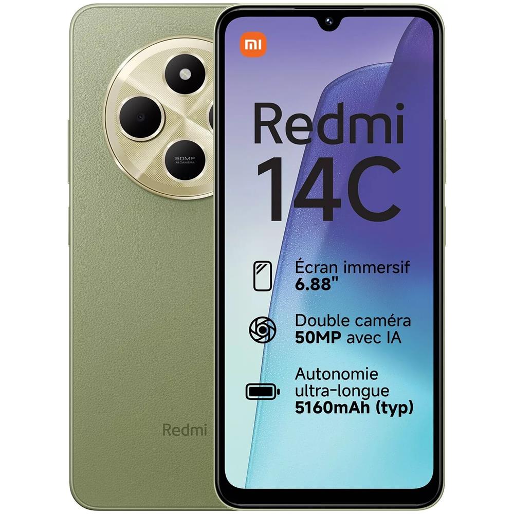 Redmi 14C 4G 128GB 4GB Ram Display 6.88" 50MP Main Camera MediaTek Helio G81 5160 mAh Sage Green Tim - Foto 1