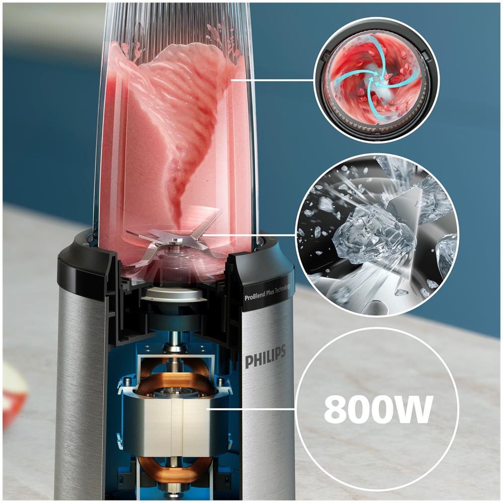 5000 series HR2764/00 frullatore 0,7 L Frullatore da tavolo 800 W Nero, Acciaio inox - Foto 2