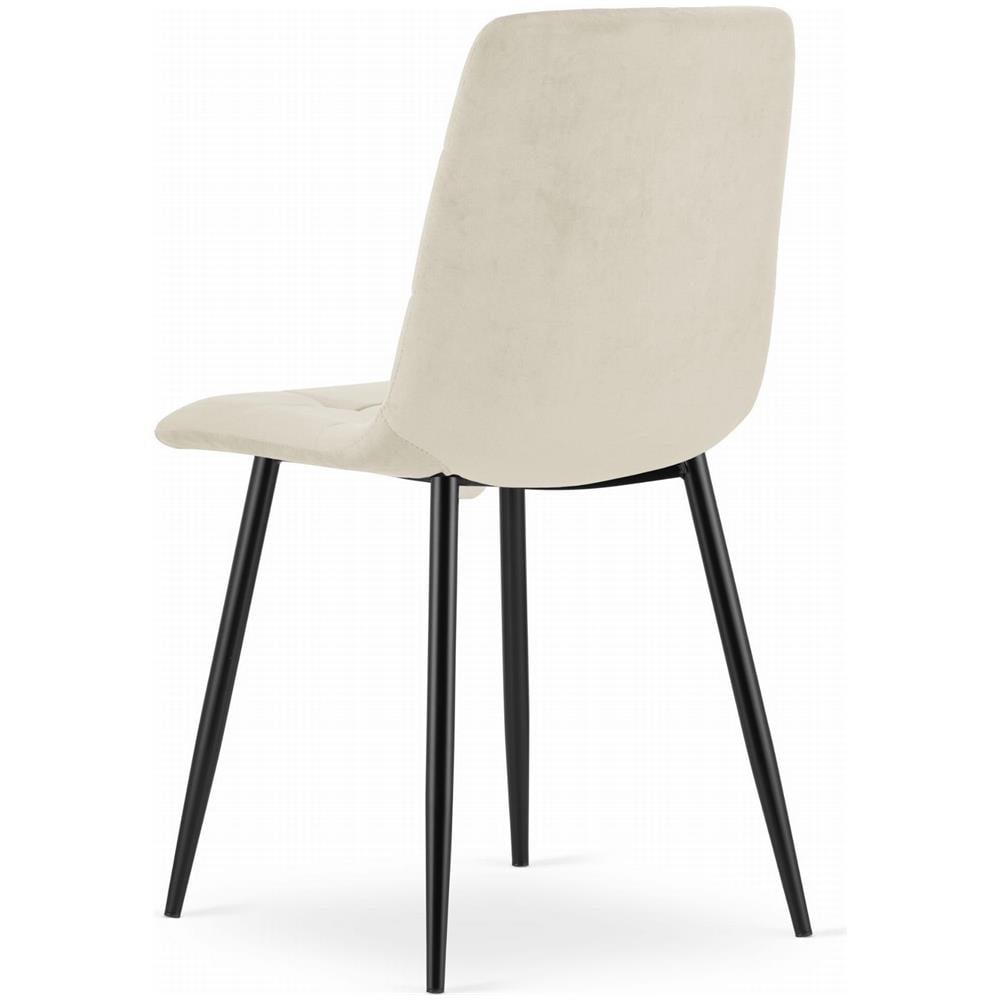 Sedia KARA - Moderna in velluto beige con gambe nere x 4 - Foto 5