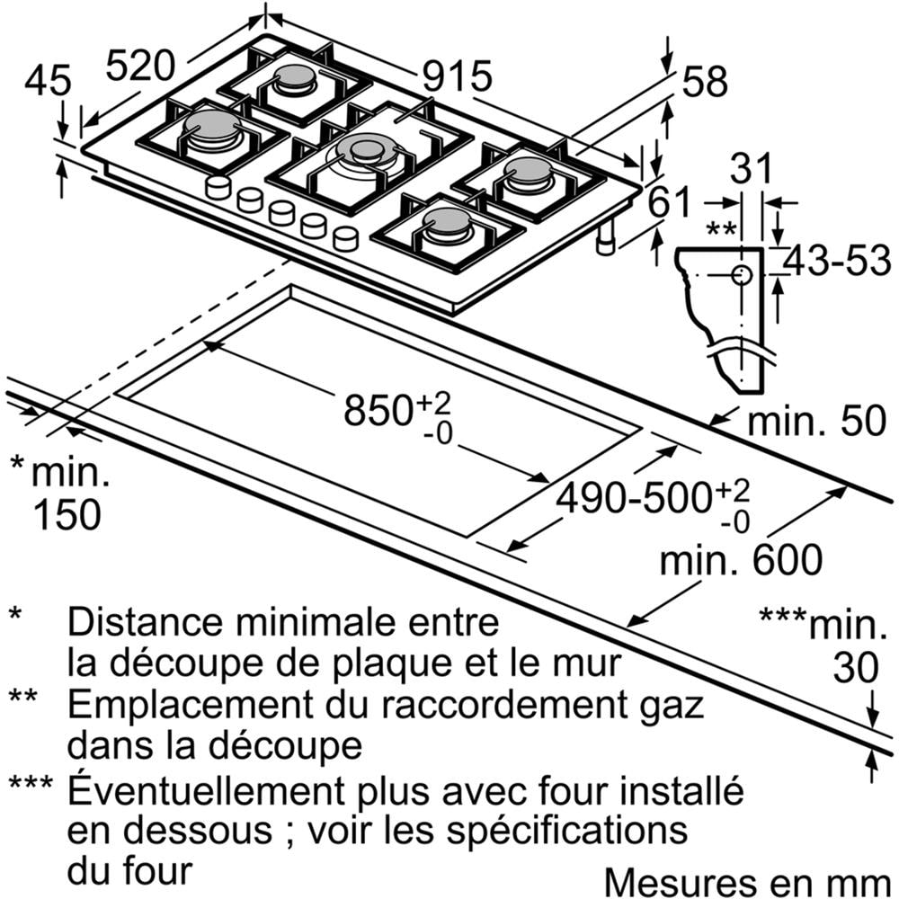 Tavolo A Gas In Vetro 90cm Piano Fiore Nero - Ep9a6qb90 - Foto 10