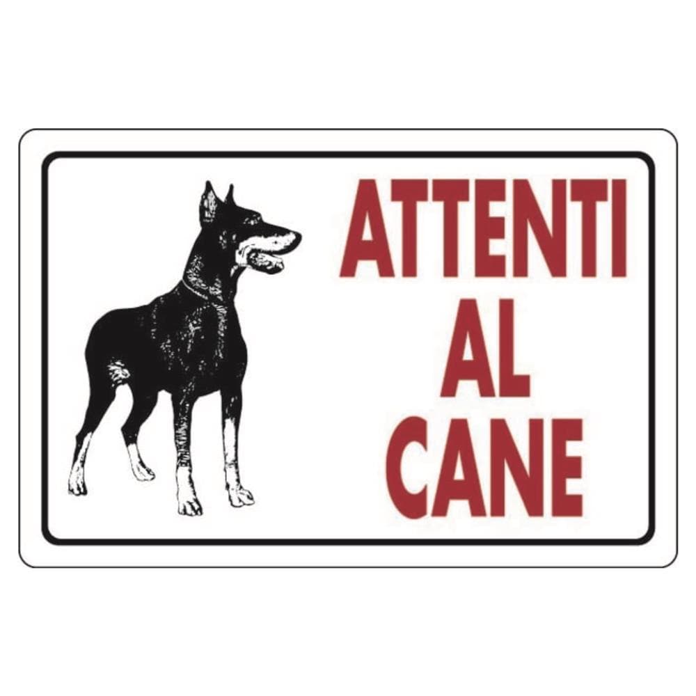Cartello In Plastica Bianca Attenti Al Cane 30x20 Cm - Foto 1