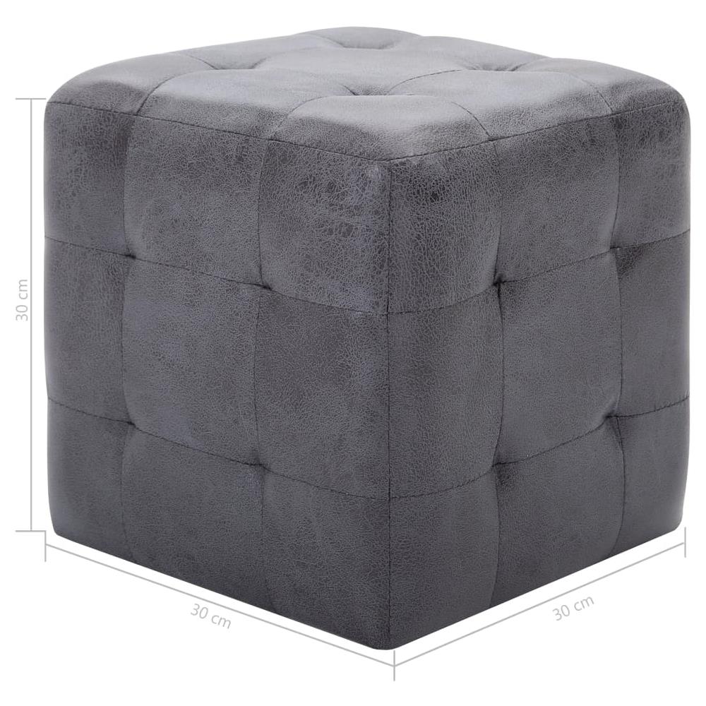 Comodini 2 Pz Grigio 30x30x30 Cm In Similpelle Scamosciata - Foto 9
