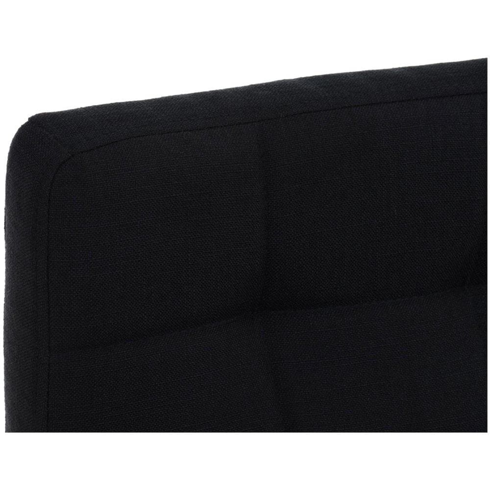 Sgabello Bar LINCOLN in Stoffa Trapuntata e Telaio in Legno di Faggio I Sgabello Alto da Cucina con Seduta 75 cm I Sedia Alta da Bancone con Schienale e Poggiapiedi Nero - Foto 5